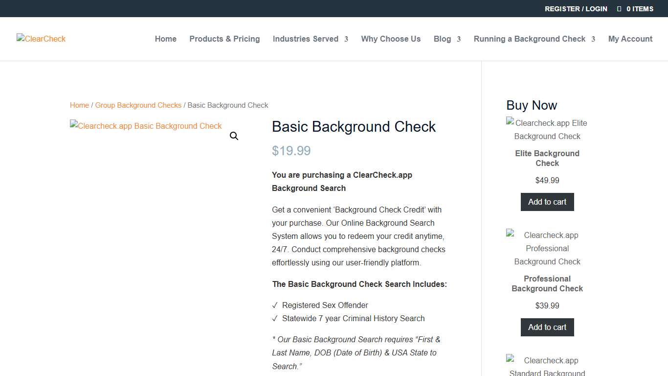 Basic Background Check - ClearCheck